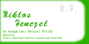 miklos henczel business card